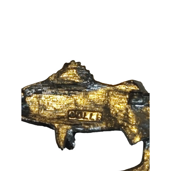 Vintage (1940's-1950's) Trout or Bass signed Jolle brooch - Picture 3 of 3